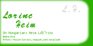 lorinc heim business card